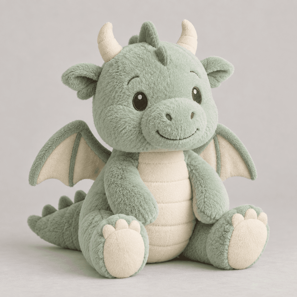 Mint green dragon character plush toy sample